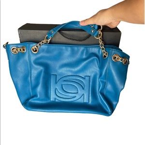 bebe Lara Shopper Handbag in Mykonos Blue NWT